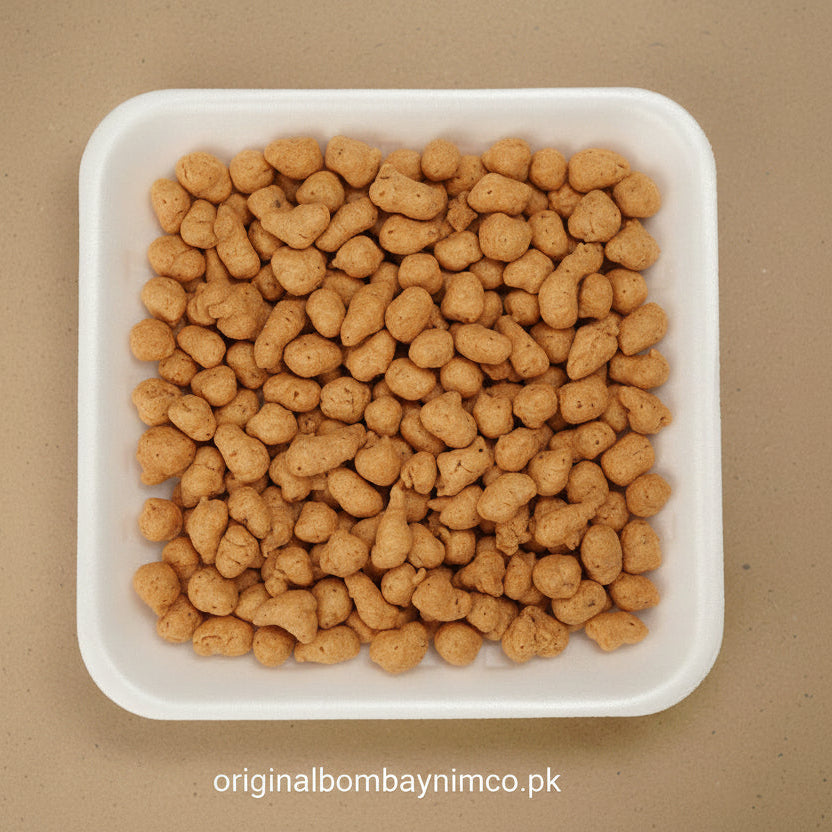 Pile of Bari Dahi Bondi in a white container Bombay Nimco